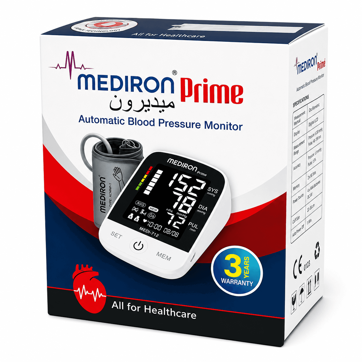 Mediron Prime Automatic Blood Pressure Monitor – Medical Digital Device | National Healthcare Services